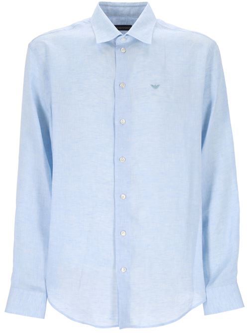 Men's long-sleeved linen shirt EMPORIO ARMANI | 01SM0L010F9700